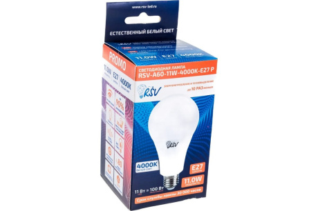 Купить Лампа светодиодная РЕСАНТА А60 11W E27 4000K 990lm LL-R-A60-11W-230-4K-E27 фото №3