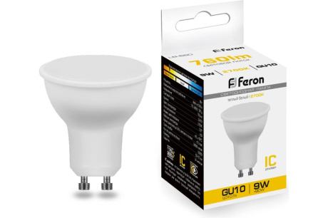 Купить Лампа светодиодная FERON LB-560 9W 230V GU10 2700K 760lm 50*50mm фото №1