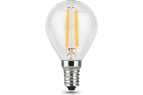 Купить Лампа светодиодная GAUSS диммируемая шар филамент 220V 7W Е14 4100K 580lm 105801207-S фото №1