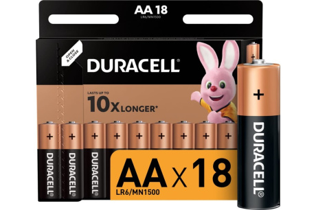 Купить Батарейка щелочная DURACELL LR6 АА Basic 1.5B 4BL/8BL/12BL Б0014448 фото №1
